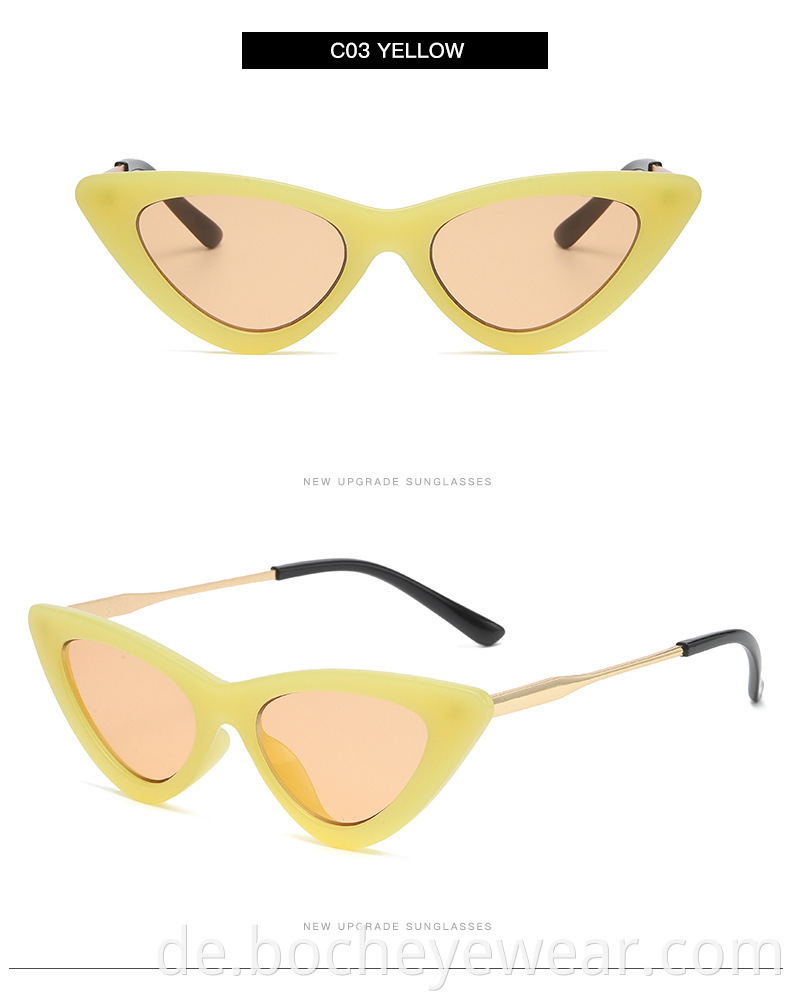 Retro Metal Triangular Cat's Eye Sunglasses